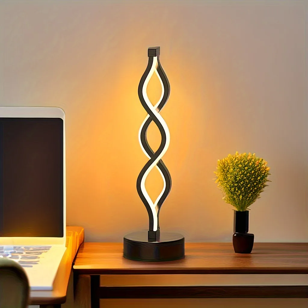 1pc Usb Powered Seaweed Shaped Desk Lamp Creative Bedside Atmosphere Night Light for Bedroom Living Room Table Decor Lighting