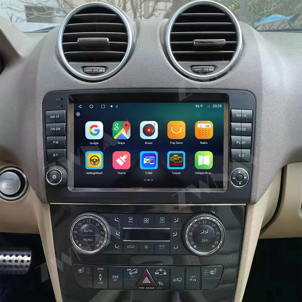 9 inch Touch Screen For Mercedes-Benz ML 2014-2016 Android 14 GPS Navigation WIFI Carplay Car Multimedia Player Head Unit Auto