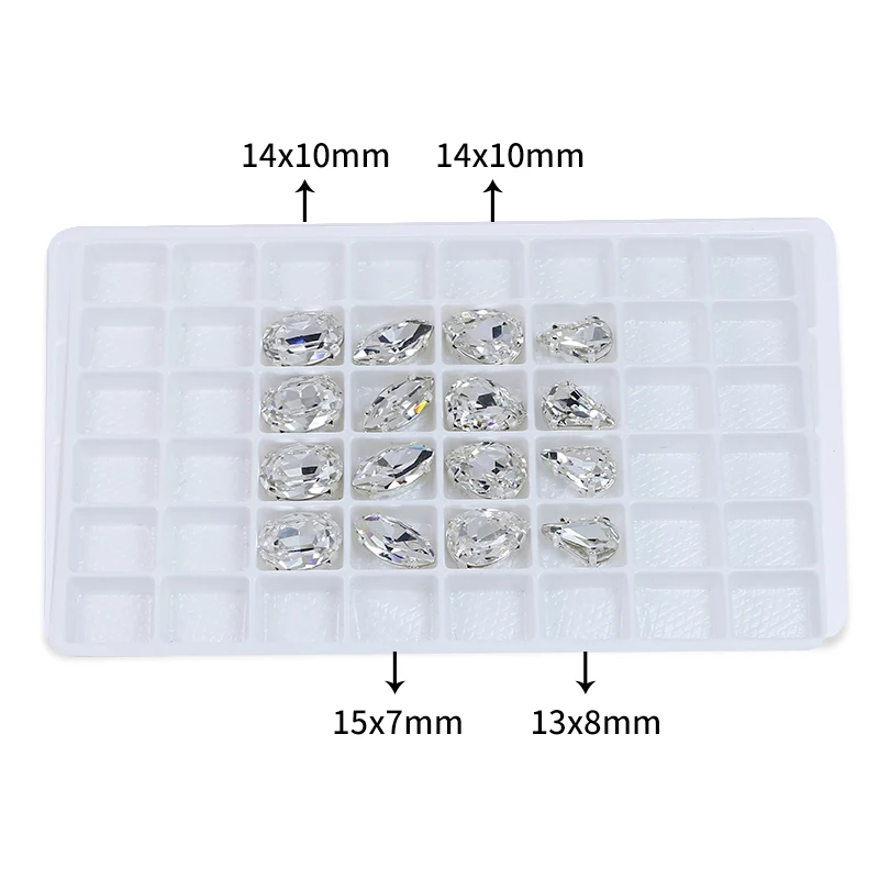 Mix K9 Glass Navette Oval Round Drop shape Crystals Stones Strass Rhinestones Applique For Clothes Nail Art Decorations