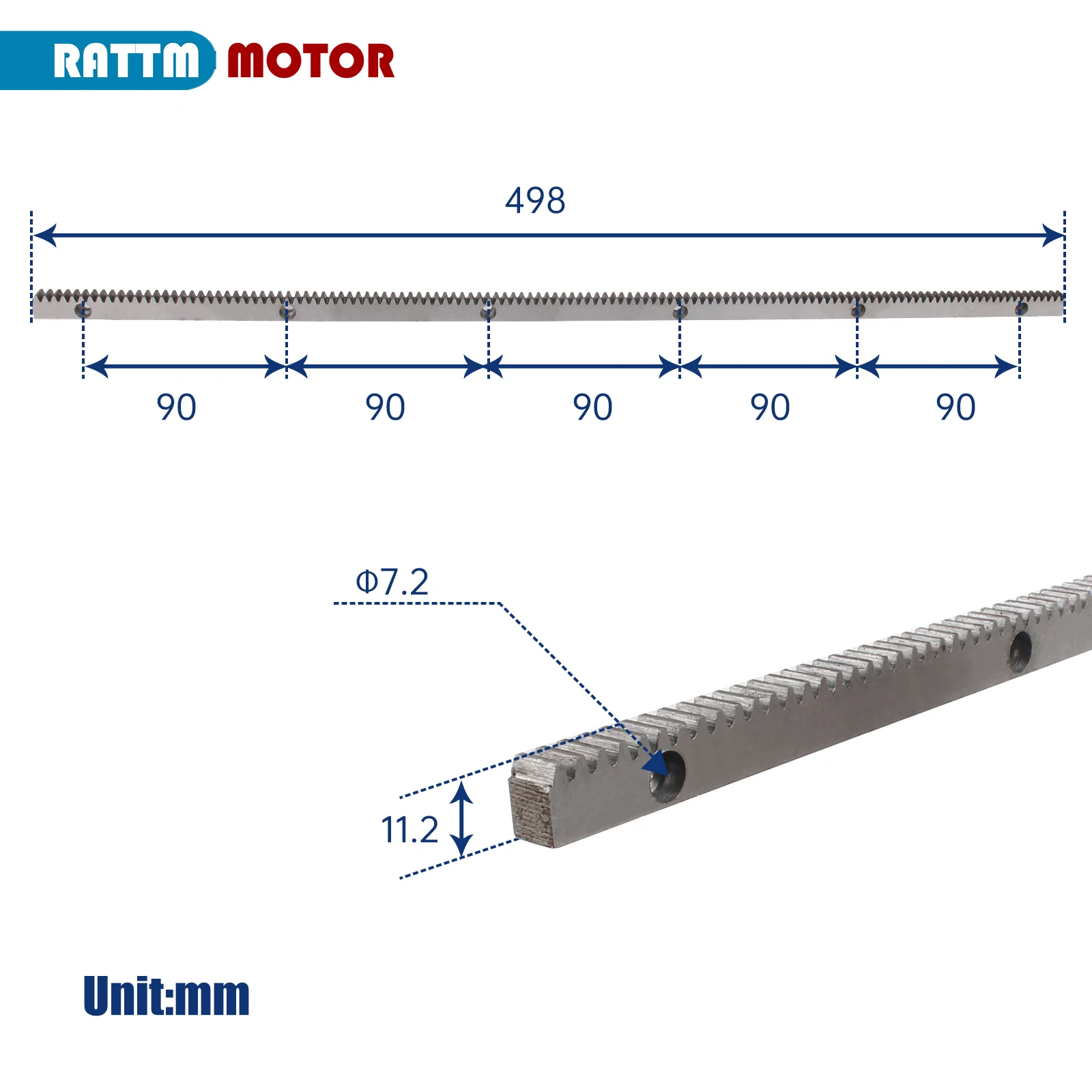 Engrenagem Rack Rod para Mini Torno, Peças Ferramenta, Acessórios, WM210V, CD210V
