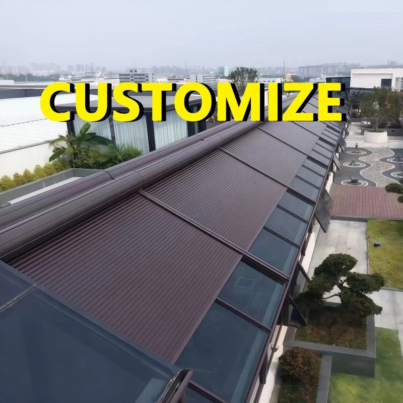 Any Size Custom Privacy Protection Aluminum Awning Adjustable Shading Angle Dual Motor Auto Retractable Balcony Backyard Canopy