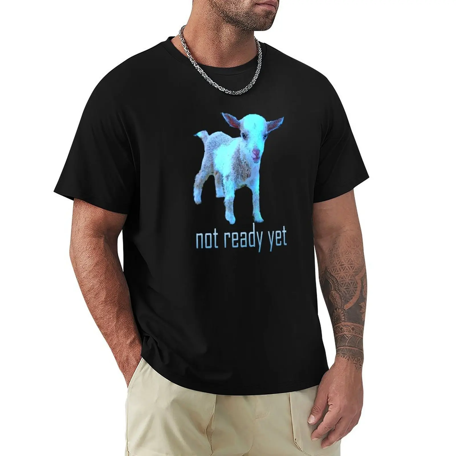 Severance Goat Not Ready Yet in Blue Font 2 T-Shirt t shirt for man 100 percent cotton T-Shirt