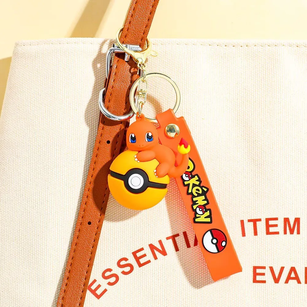 Pokémon Poké Ball Keychain Set, Pikachu Eevee Charmander figure Keychain, Anime Collectible Key Ring for Bag Backpack Gift view 5