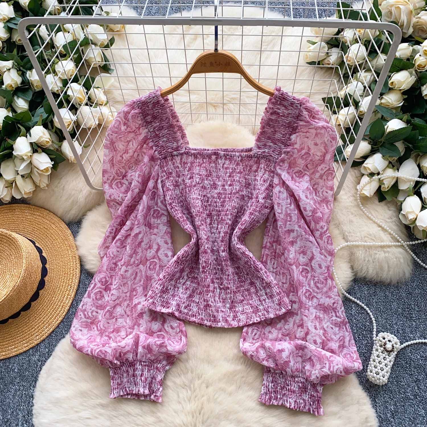 

Chic Long Sleeve print Elegant Fashion Sexy office lady Shirt Women Blouse autumn women clothing