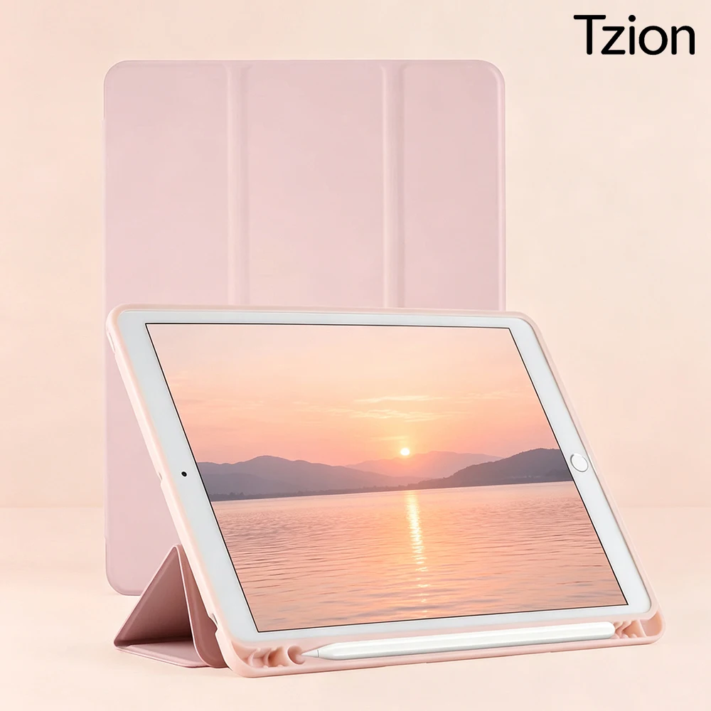 For iPad 9.7 10.2 10.5 5th 6th 7th 8th 9th Generation Magnetic Flip Smart Cover for iPad Air 1 2 9.7 Soft Silicone Back Shell
