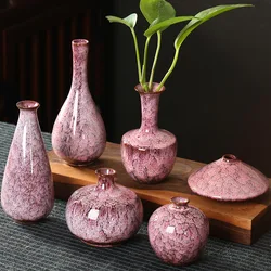 Minimalist Glaze Ceramic Vase, Creative Home Ornament, Small Flower Arrangement, Living Room Decoration, Kiln
