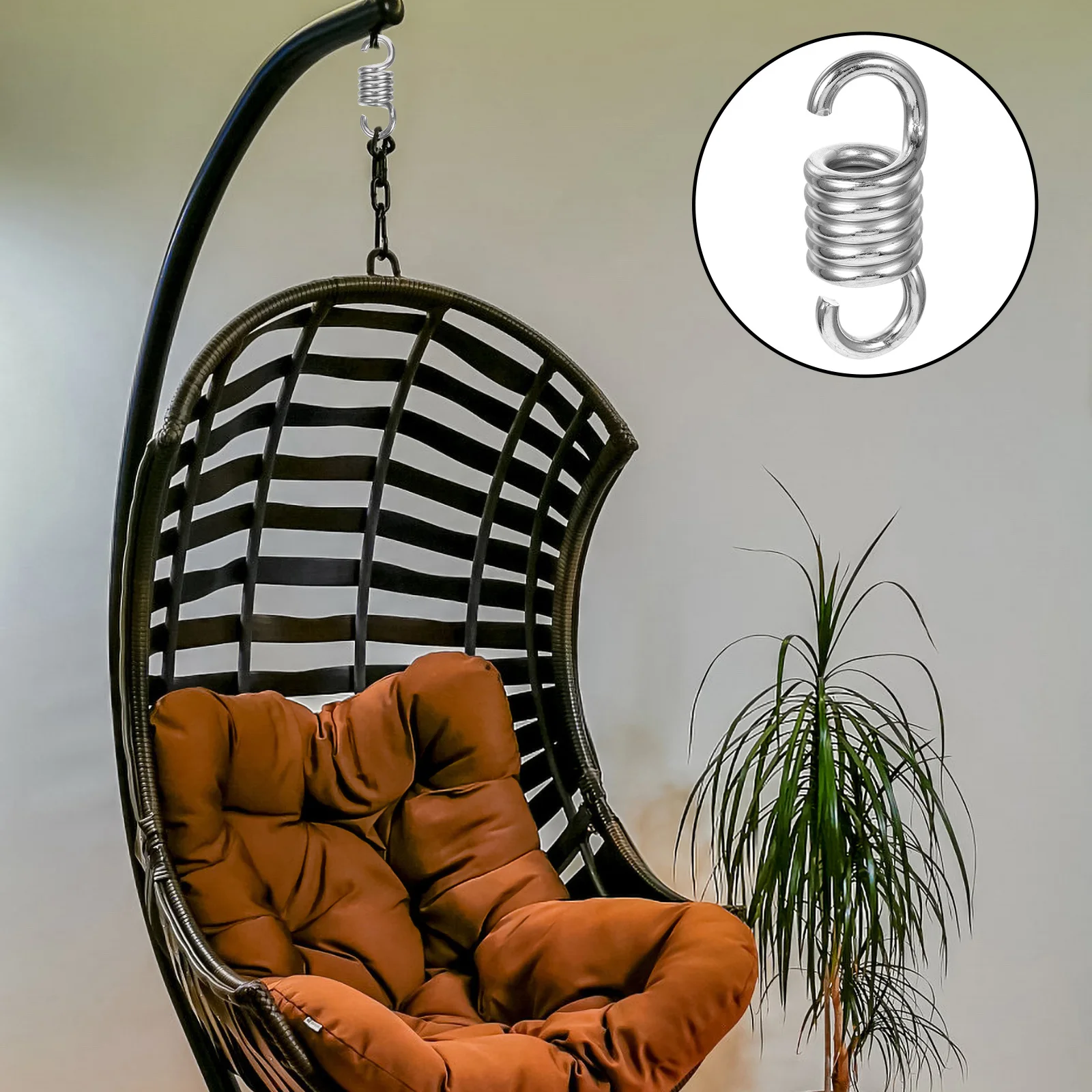 

Heavy Duty Stainless Steel Hammock Chair Hanging Spring Dual Swivel Hooks Secure Clip for Porch Swing Punching Bag Hanging