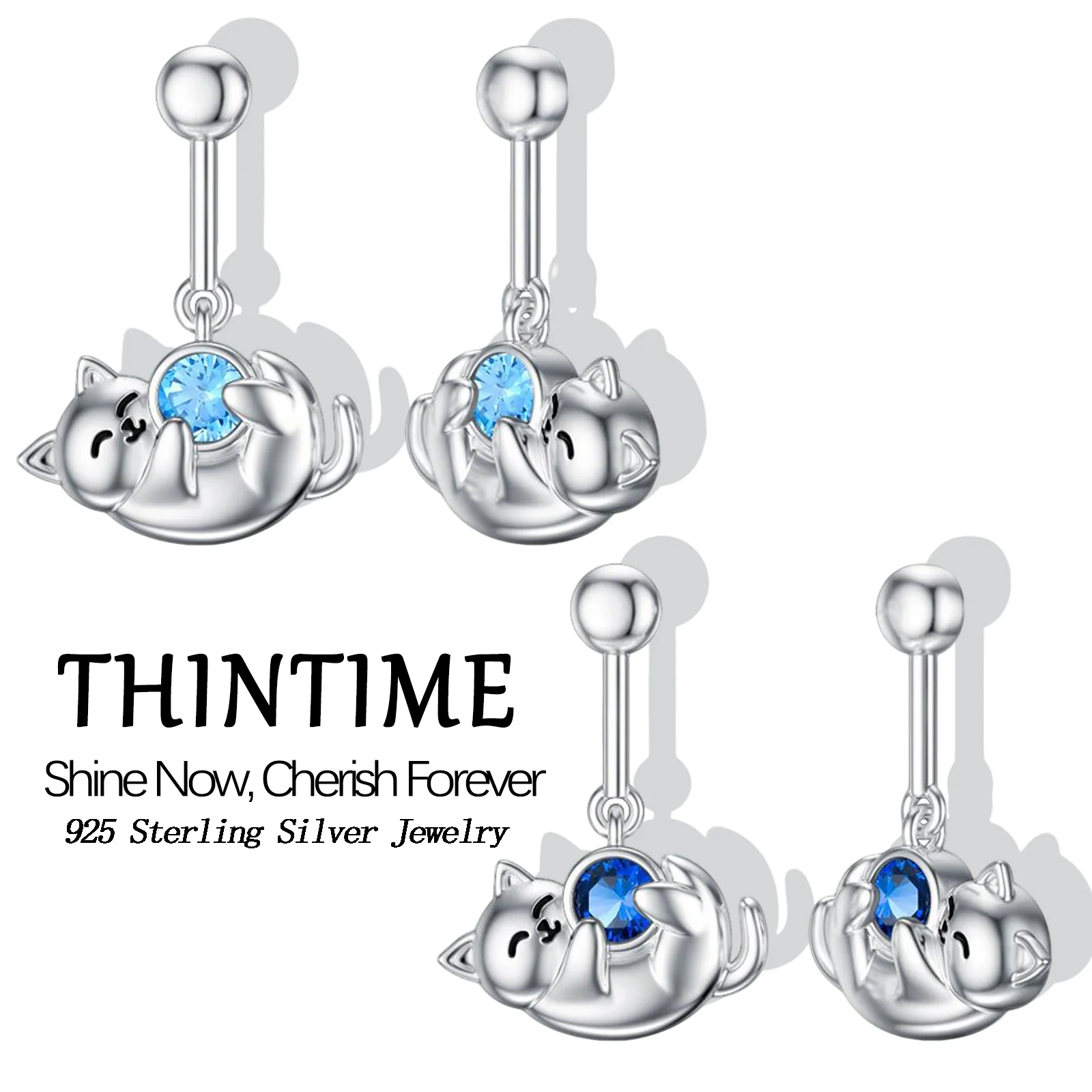 

925 Sterling Silver Cat Earrings Hypoallergenic Nickel Free Earrings for Sensitive Ears Animal Earrings Jewelry Gift for Women