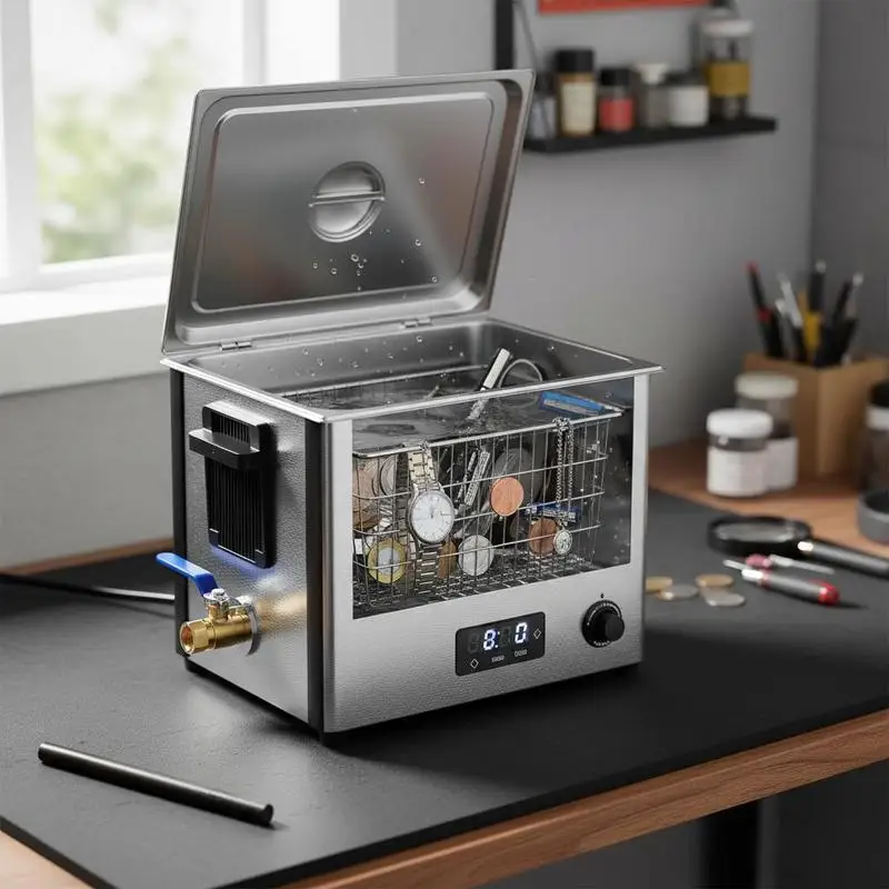 10L Ultrasonic Cavitation Device 12.9x10.6x10.6 Inches For Jewelry Stores, Dental Clinics, Watch Repair Shops, 180W 40kHz Frequency Digital Timer Heater Cleaning Basket Included Metal Construction 110V/220V Compatible Professional Grade Cleaning Equi