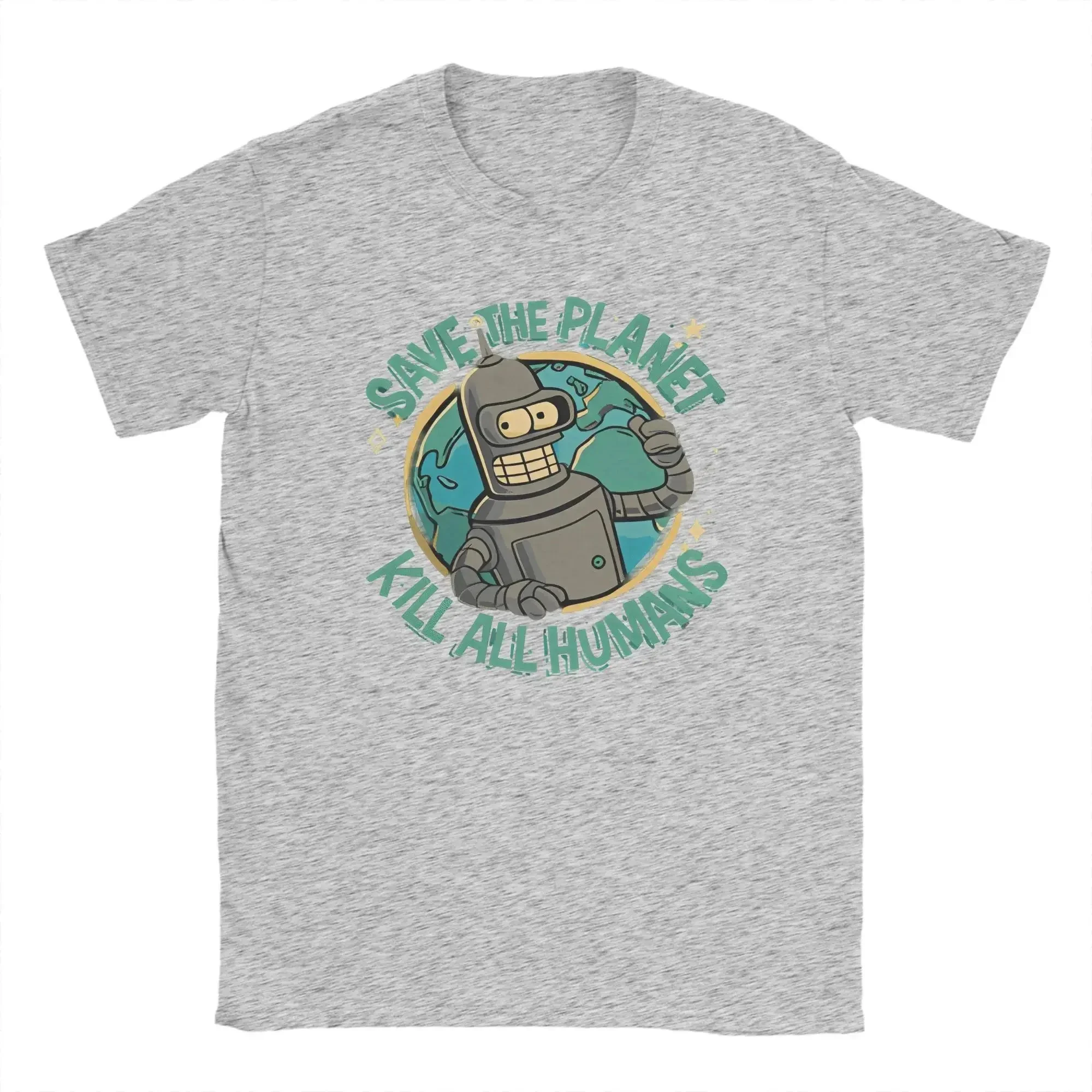 Funny Robot Graphic T Shirt for Men Women Summer Cotton Printed Short Sleeve T-shirt Daily Unisex Clothes Kids Tops