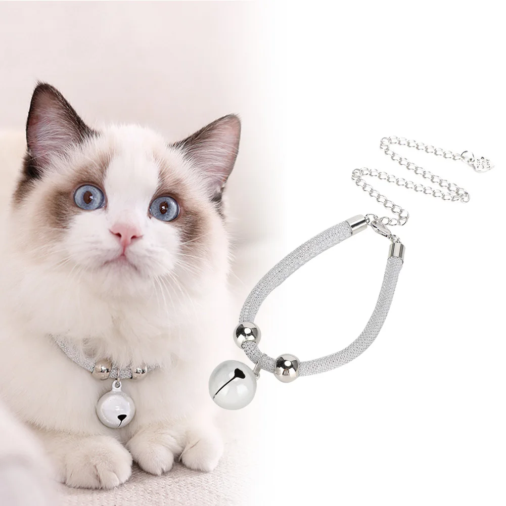 Cat Collar Necklace Cat Bell Cute Bling Pet Accessories Pet Wear For Daily Cats Products For Cat Small Dogs Doggy Pendant Collar