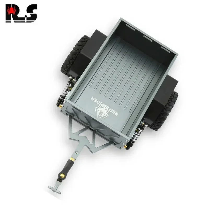 1Set CNC Aluminum Utility Trailer Stows Car with Hitch for Traxxas TRX4M KYOSHO Mini-Z 1/18 1/24 RC Crawler Car Upgrade Parts