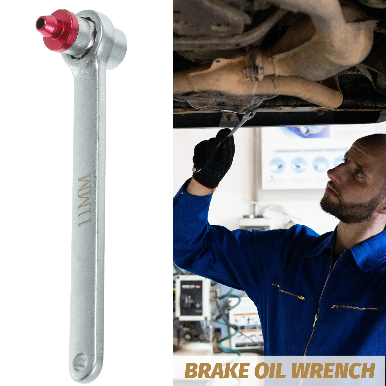 Llave de purga de freno Manual, apertura de 11mm para coche, camión, herramienta de reparación de drenaje de aceite de freno automático, llave de tapón de drenaje