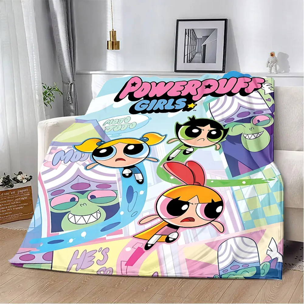 Cartoon Girls P-PowerpuffS Printed Blanket Picnic Blankets Warm Blanket Soft and Comfortable Blanket Home Travel Birthday Gift