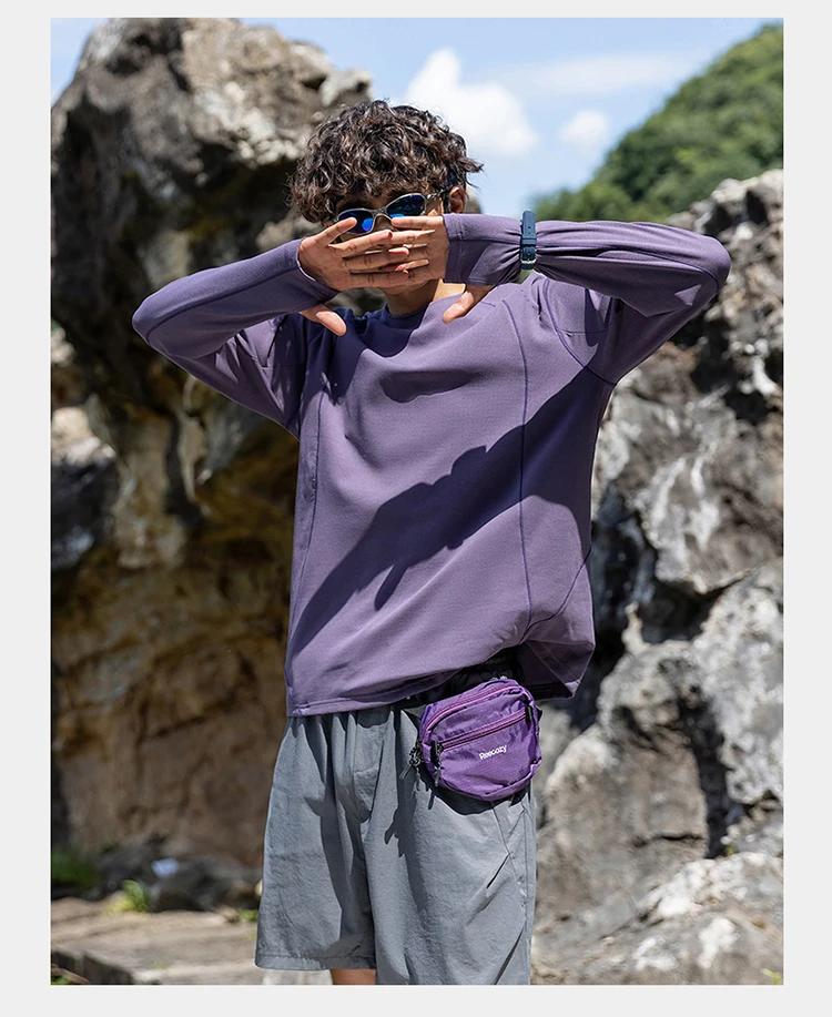 Herren Performance-T-Shirt mit Rundhalsausschnitt und langen Ärmeln – UPF50+ Sonnenschutz, 7A antibakteriell & schnelltrocknend für Sport- und Outdoor-Aktivitäten – Detail 5