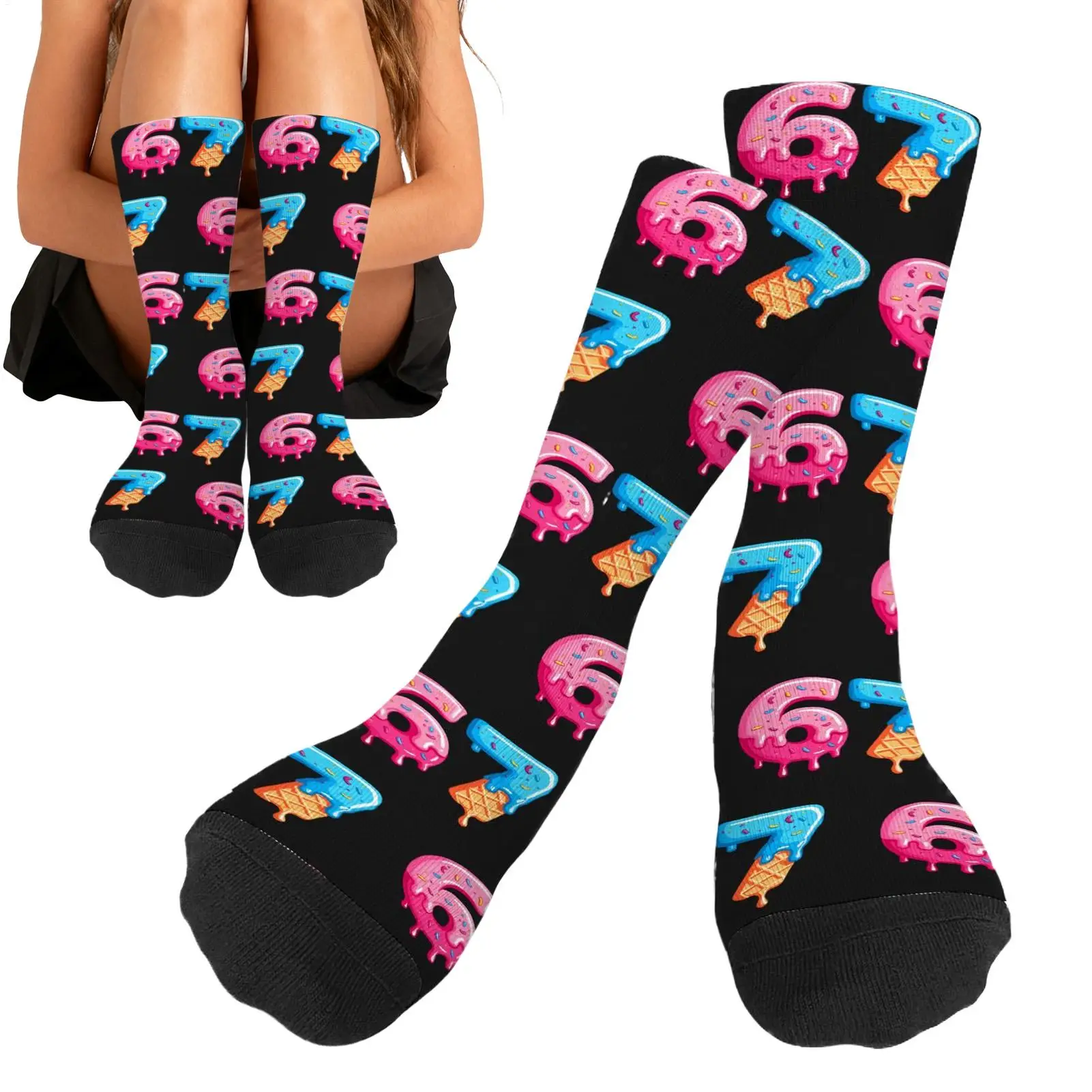 

Youth Baseball Socks Funny Long Soft Breathable Fun Printed Boys Softball Socks For Men Women Adult Teens Athlete Basketball