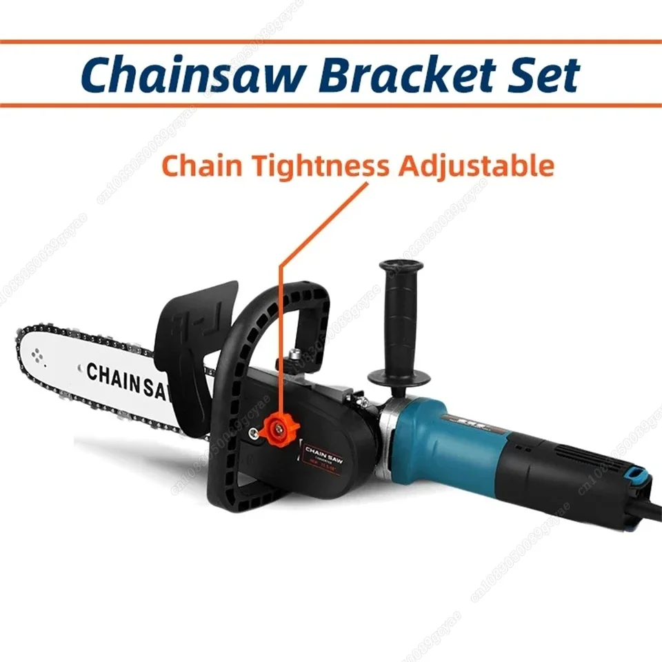 

12 / 16Inch Chainsaw Attachment For Angle Grinder, Electric Chain Saw + Transparent Fuel Tank, Logging Saw Adjustable Tension