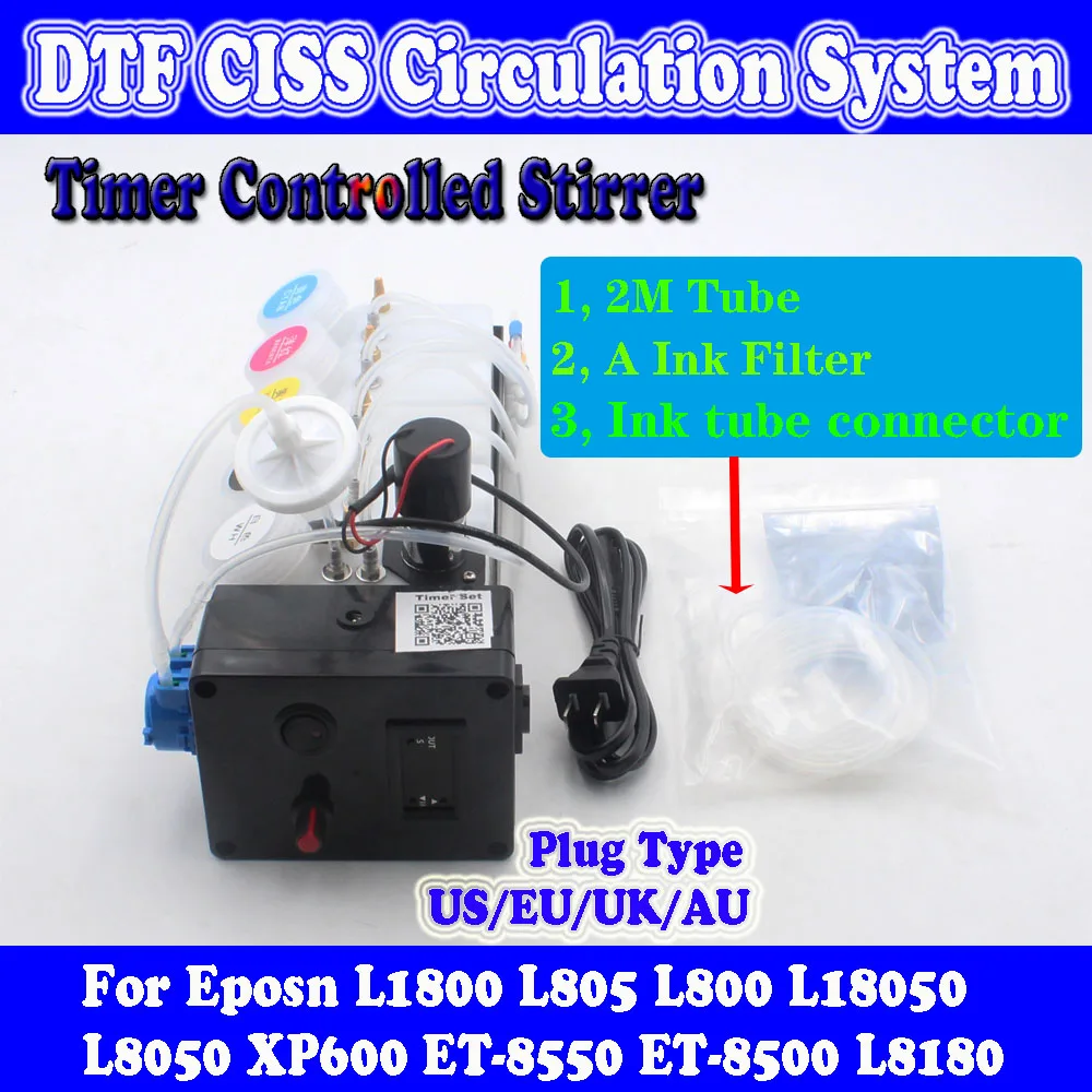 Imagem -04 - Tinta Branca Shaker Dispositivo Conversão Kit Dtf Sistema Ciss Adequado para Epson 8550 L1800 L800 L18050 L8050 Impressora Et8550 Branco Circulador