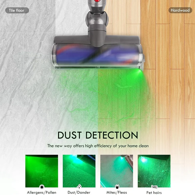 Vacuum Cleaner Dust Lights Pet Dust Display LED Lamp Clearly Visible Under Light Universal Vacuum Cleaner Attachment