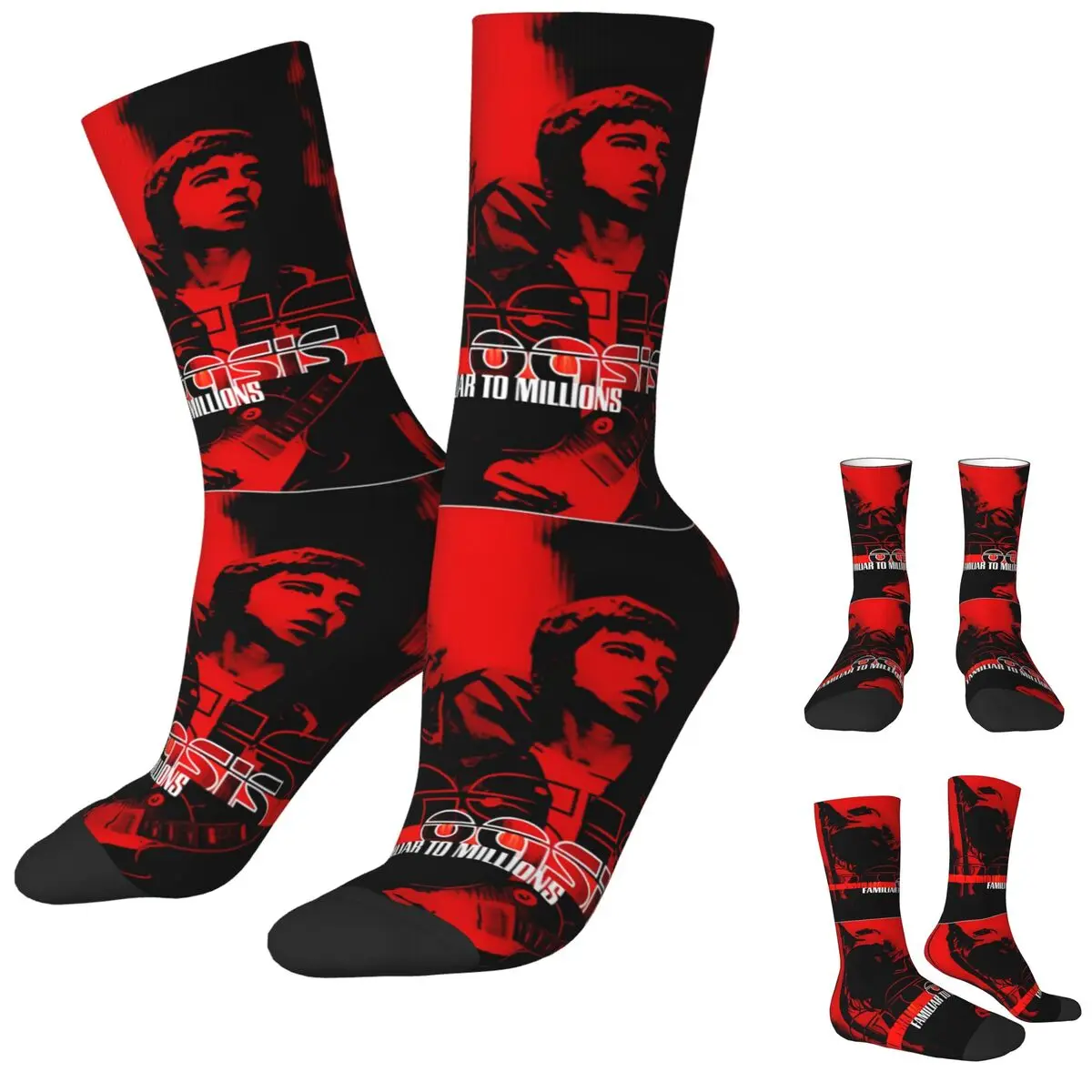 

Rock Band British Music Socks O-Oasis Funny Stockings Winter Anti Bacterial Couple Socks Warm Soft Graphic Running Sports Socks