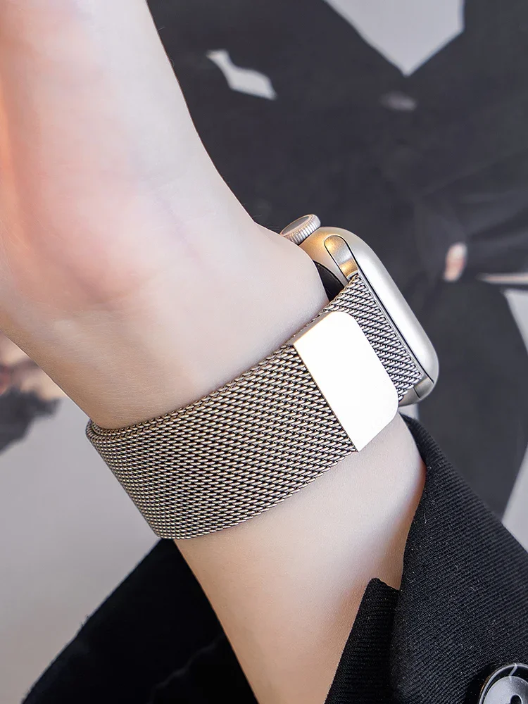 الأصلي 1:1 Milanese حزام ل أبل الترا 2 49 46 مللي متر 42 مللي متر 44 مللي متر 38 مللي متر-40 مللي متر 45 مللي متر 41 مللي متر سوار سلسلة 10 9 6 5 SE 7 8 حزام