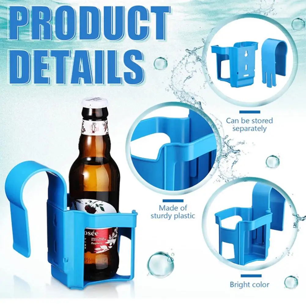 Swimming Pool Plastic Water Cup Hanger Beverage Beer Storage Rack Swimming Pool Side Top Portable Non-slip Container Hanger