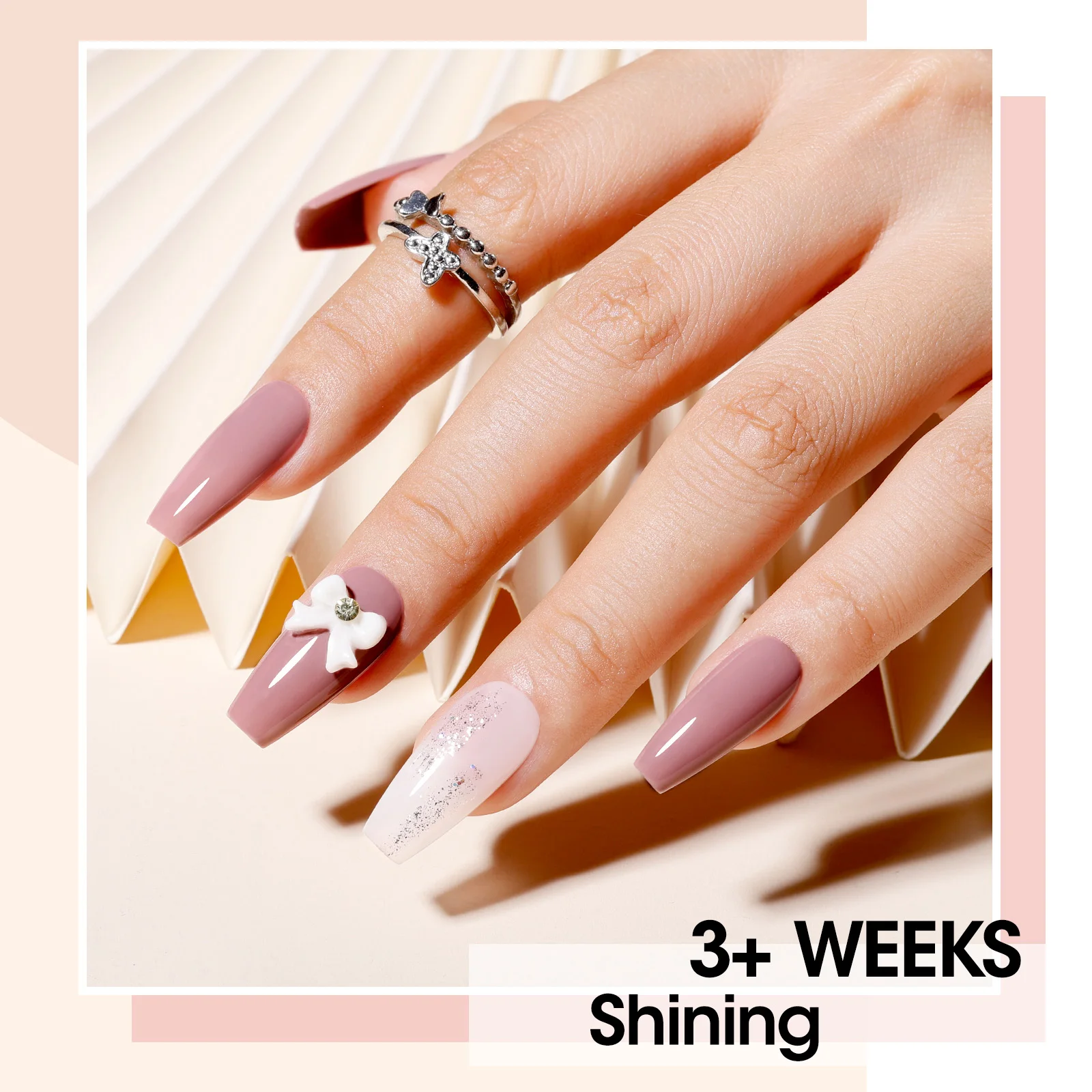 GELLEN 6 pièces Gel vernis à ongles ensemble blanc nu rose marron jaune 6 couleurs vernis à ongles couche de Base couche de finition Salon bricolage manucure Art