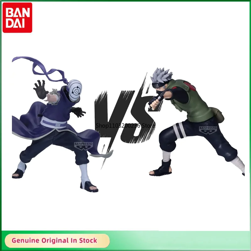 

Bandai Original Anime NARUTO VIBRATION STARS Uchiha Obito VS Hatake Kakashi Action Figure Model Desktop Decoration Collectible