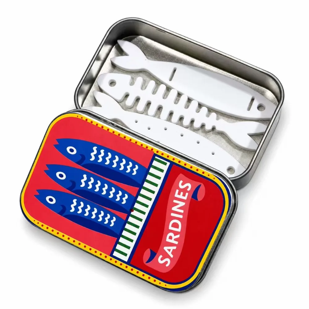 Funny 3D Printed Sardine Tin Jewelry Box Portable Lightweight Jewelry Organizer Compact Textured Fish Bone Jewelry Box Girls