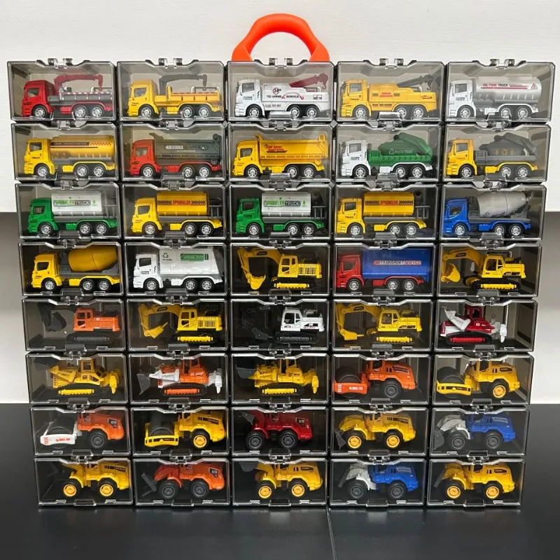 Alloy Engineering Vehicle Toys for Kids 1:64 Diecast Excavator Mixer Dump Truck Model Car with Display Box Boys Collectible Gift