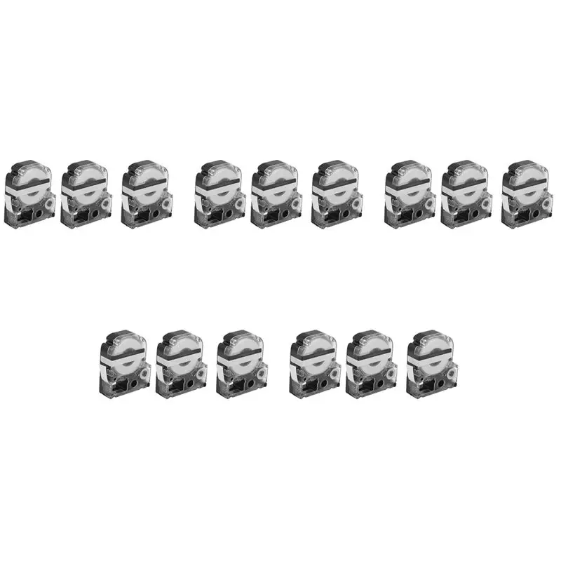 

Высококачественная лента для этикеток Superior-9Pcs 12 мм, черная на белом фоне, для принтеров Epson/Kingjim