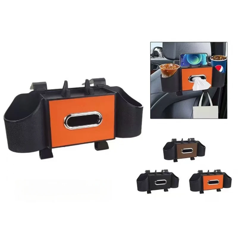 Multifunctional Car Storage Box Hanger Bracket Cup Holder Tissue Box Auto Interior Organizer