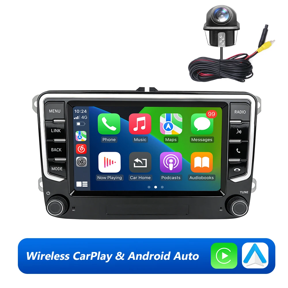 7 inch Android Auto autoradio multimediasysteem Carplay GPS stereo voor Volkswagen/Seat/Skoda/Passat/Golf/Polo Linux touchscreen