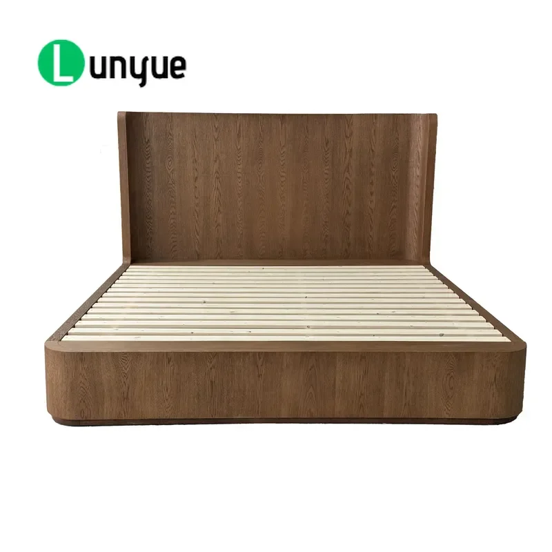 Modern Solid Wood Oak Queen Bed Frame For Hotel And Bedroom Furniture Durable Stylish Design Comfortable Sleeping Experience