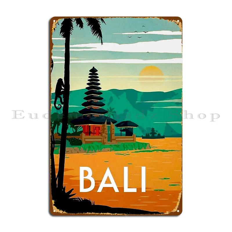 Bali Vintage Travel And Tourism Advertising Print Metal Plaque Party Printing Club Custom Create Tin Sign Poster