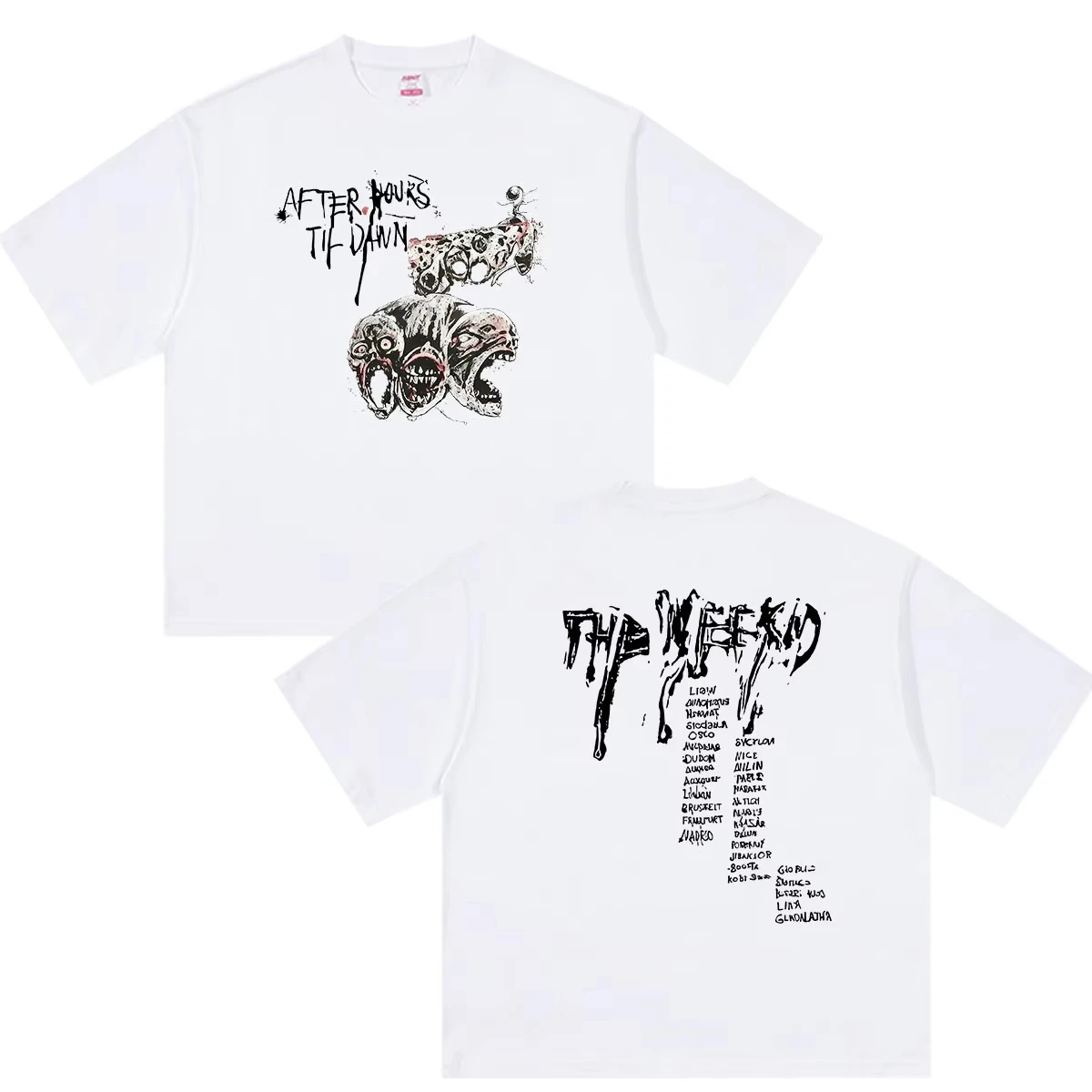 The Weeknd After Hours Til Dawn Tour 2026 Poster Graphic Print T-Shirt Men Women Oversized O-neck Cotton Top Summer New Tee