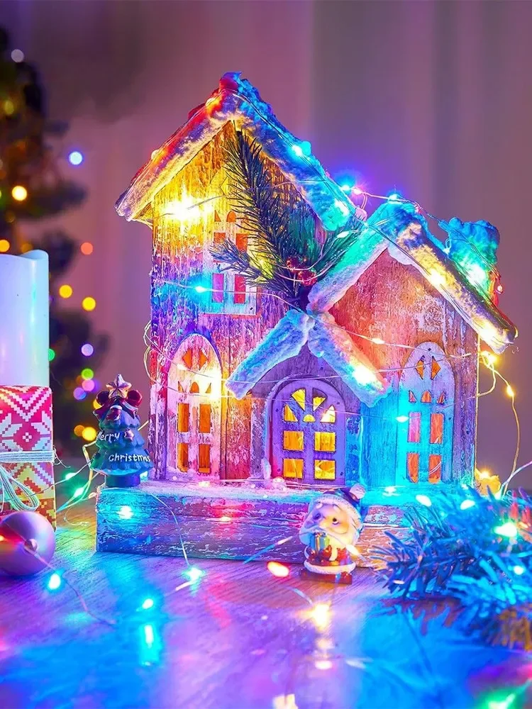 Luci a stringa LED USB Rame Filo d'argento Ghirlanda Luce Lucine impermeabili per la festa nuziale di Natale Decorativa