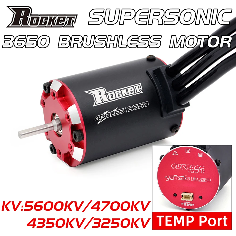 RC Car Motor 3650 Brushless Motor 5600KV 4700KV 4350KV 3250KV w/Temp Sensor for 1/8 1/10 Tamiya GTR Traxxas RC Drift Racing Car