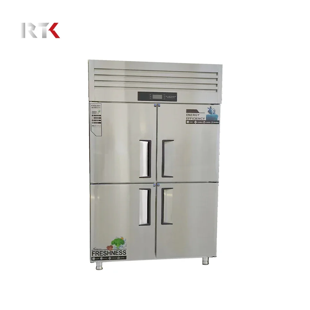 RUITAI  Commercial Hotel Industry Upright Refrigerator Four Door Refrigerator  Freezer Stainless Steel Dual Temperature