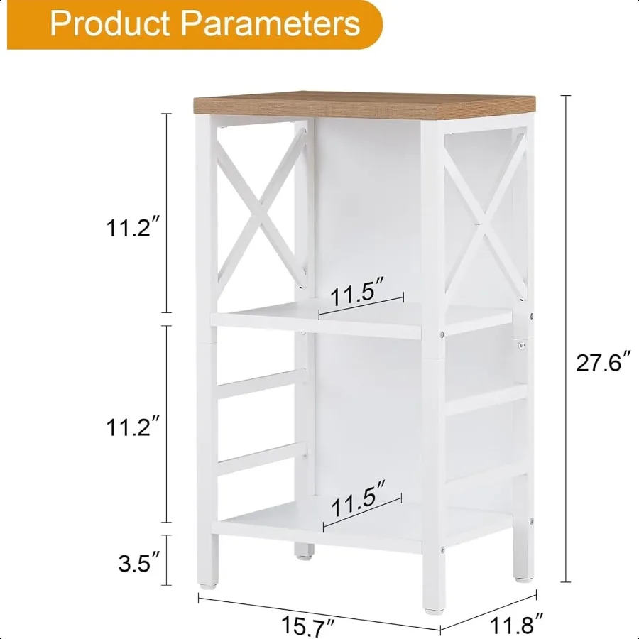 Piccola libreria Libreria industriale a 3 livelli con struttura in metallo e pannello posteriore Scaffale basso bianco per libri per piccoli spazi viventi