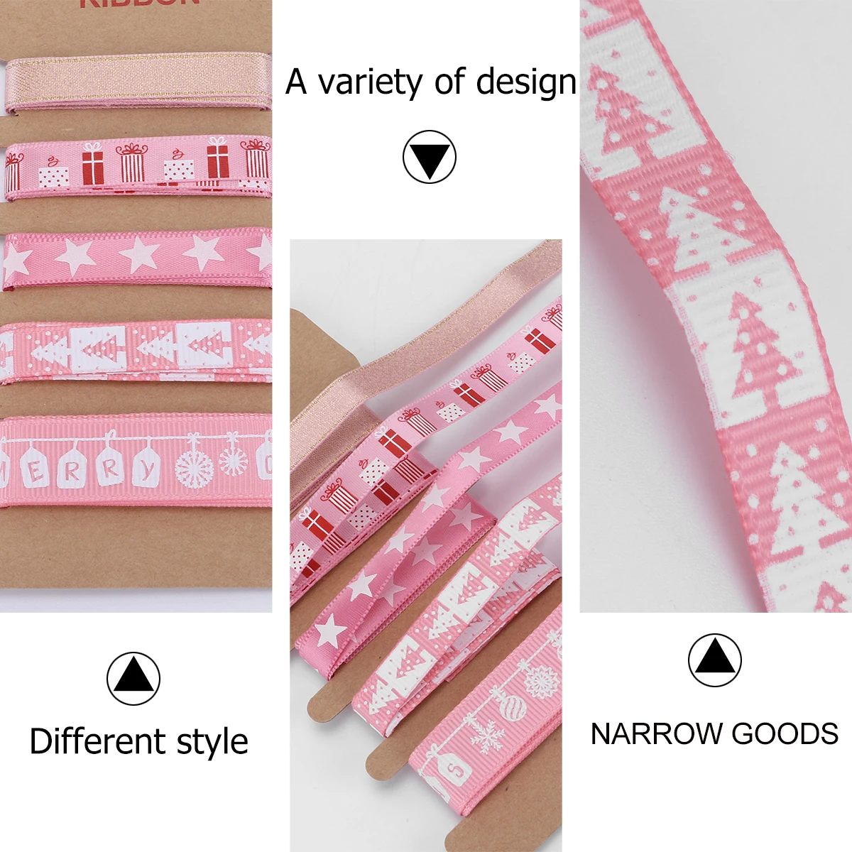 

Christmas Decoration Set 1.5M Printed Ribbon for Gifts DIY Crafts Party Supplies Fabric Ribbon Christmas Theme