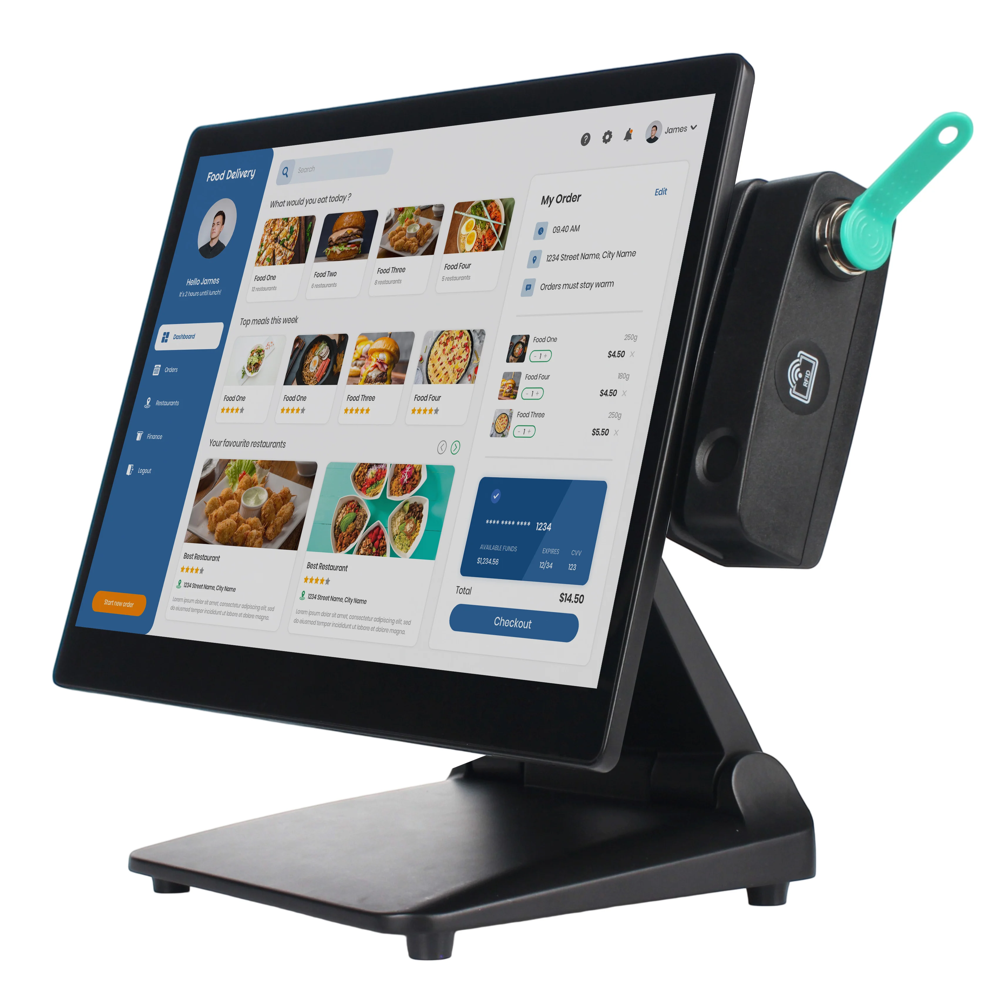 hit product15.6 Inch Smart POS System With 4-in-1 Module Fingerprint NFC I-button MSR Ultra-Thin Foldable POS Terminal