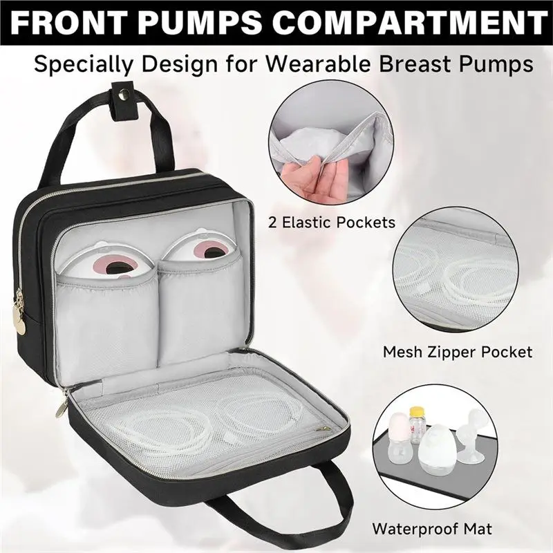AB35-Breastmilk Breast Pump Storage Bag, Wearable Travel Cooler For Milk- For Momcozy/Medela Elvie/Willow Compatible