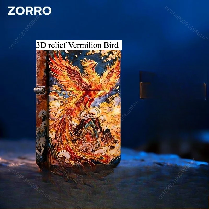 

Зажигалка ZORRO 3D с позолоченным рельефом, высококачественная резная зажигалка, аксессуары для сигарет, подарок для мужчин