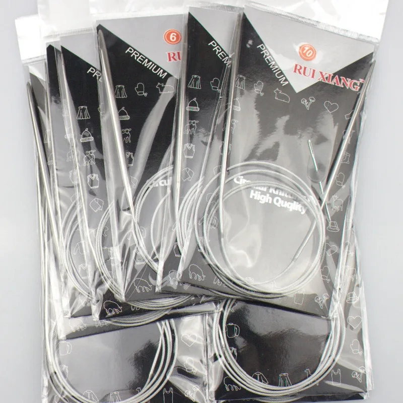 

43/60/80/120 см вязальная игла для свитера, кольцевая игла из нержавеющей стали, круглые вязальные наборы для рукоделия, вязаный инструмент «сделай сам»