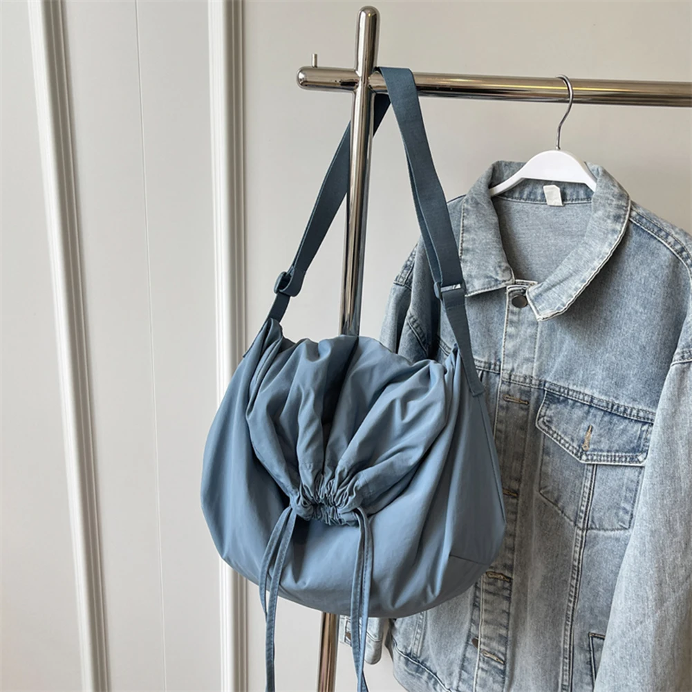 Frauen Kordelzug Umhängetasche Große Kapazität Einfache Umhängetasche Verstellbaren Riemen Kordelzug Sling Tasche Mädchen Outdoor Tasche