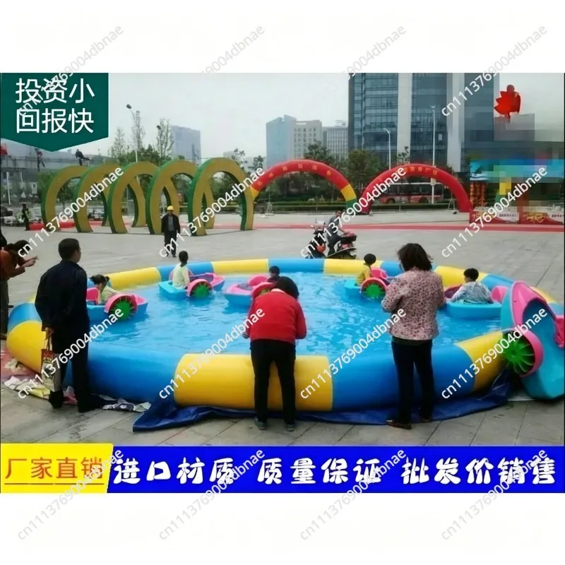 Glow in Dark Hand Pedal Boat - Inflatable Pool for Parent-Child, Double Seats & Thickened PVC for Water Park