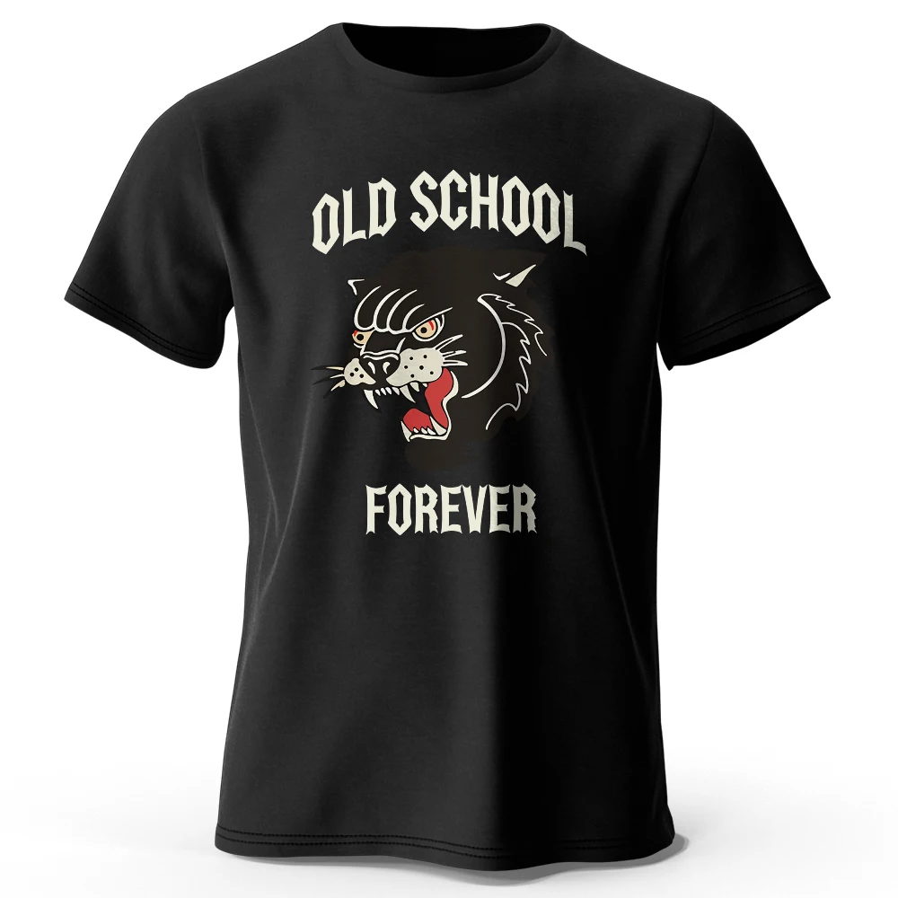 

Fashion Classic Old School Forever Print T Shirt For Men Summer Comfortable Breathable Short Sleeve Tee Casual O-neck Loose Tops