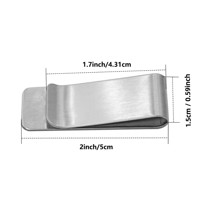 20 Stück Edelstahl Silber Slim Wallet für Herren, Kreditkartenhalter, Minimalistischer Metall-Geldbeutel – Detail 3