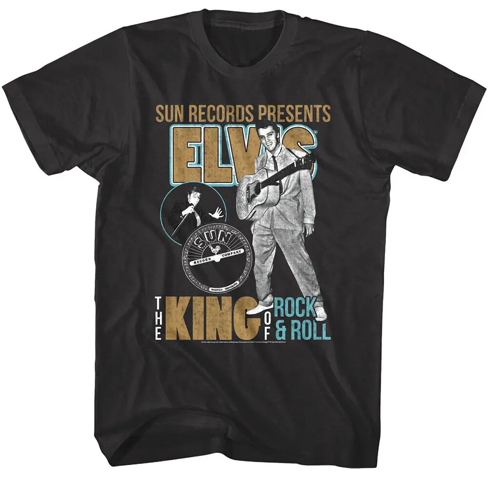 Elvis Presley The King of Rock & Roll Men\'s T Shirt Sun Records Presents Music